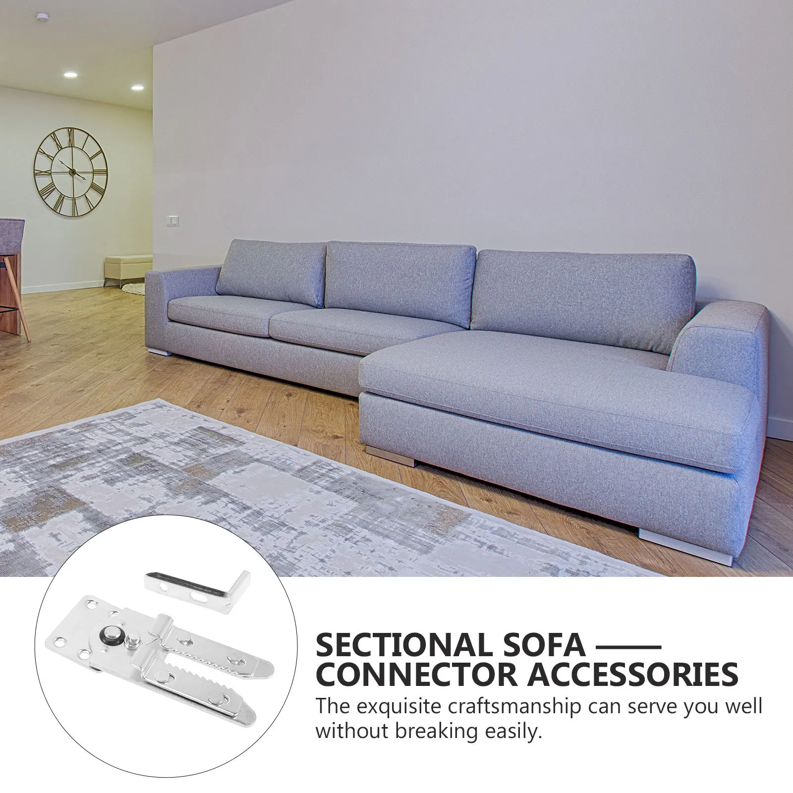 

2Pcs Sectional Couch Connectors Heavy Duty Interlocking Sofa Linker Sofa Connection Bracket Clips for Sliding Sofas Furniture