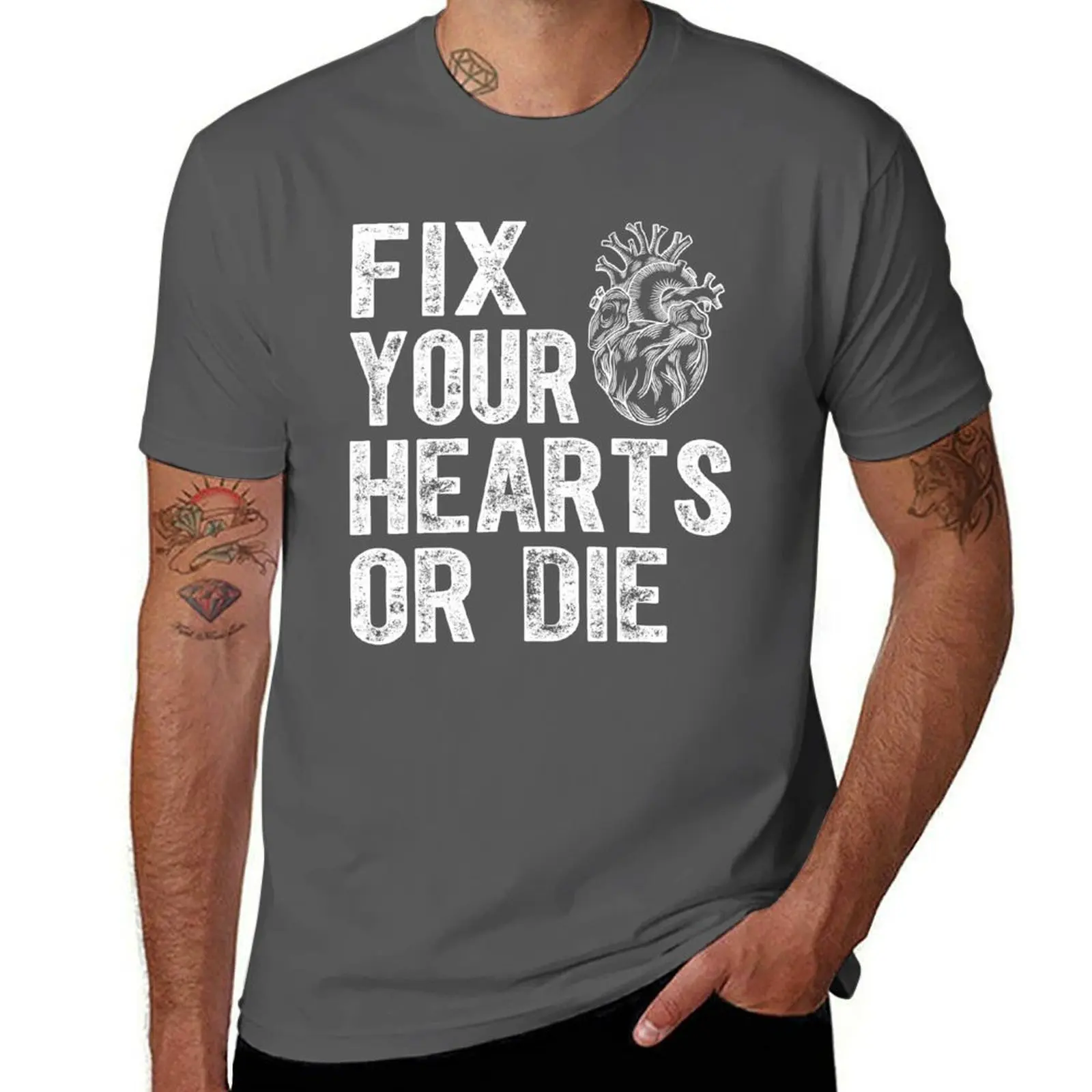 

FIX YOUR HEARTS OR DIE T-Shirt Breathable Gym Short Sleeve T-Shirt