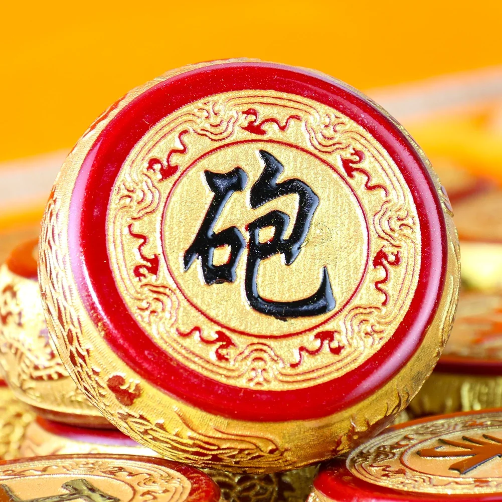 

Chinese Chess Set Handcrafted Wooden Xiangqi Elegant Colorful Painted Lifelike Details Professional Grade Game Collection Decor