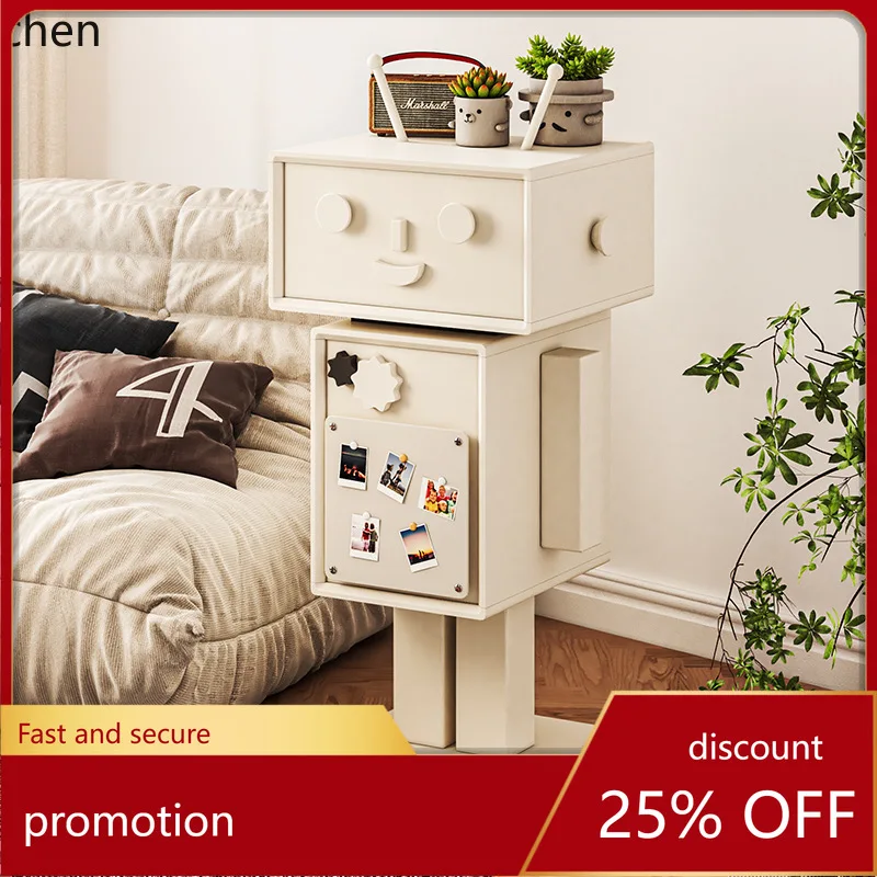 CZ Robot Cabinet Simple Solid Wood Lacquer Storage Cabinet Small Apartment Bedroom Organizer Cabinet