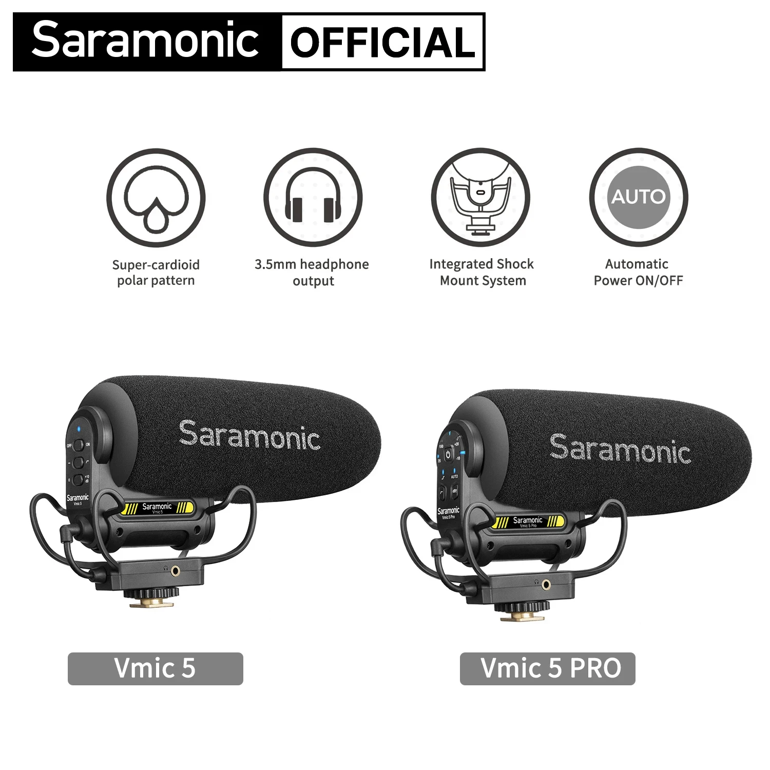 Saramonic Vmic5 Super-Cardioide On-camera Shotgun Microfone para DSLR Mirrorless Câmeras de Vídeo Gravação Youtube Streaming Vlog