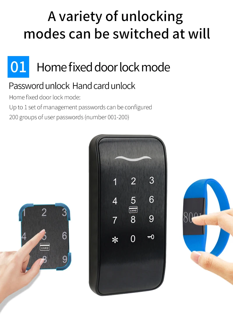 TTLOCK APP Keyless Touch Access Control Keypad Password RFID Card Key Digital Sauna  Electronic Lock For Cabinet Locker EM167