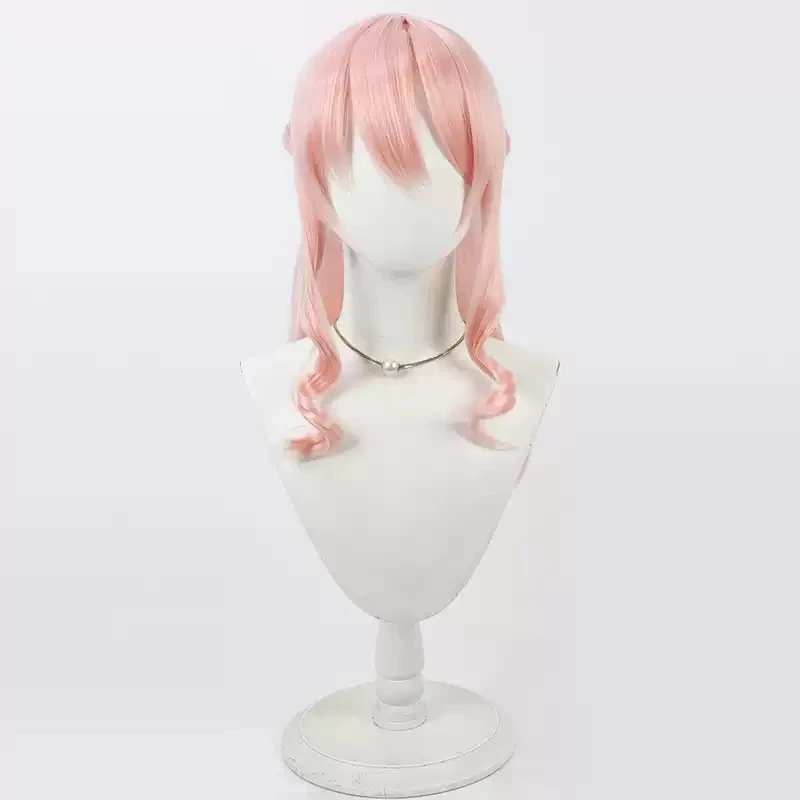 Projeto Sekai: Façanha de Palco Colorida. Akiyama mizuki peruca cosplay 60cm longo rosa resistente ao calor cabelo sintético papel de festa de halloween