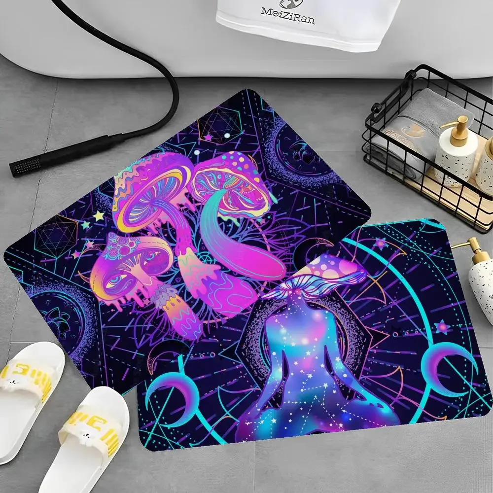 

Psychedelic Mushroom Floor Mat Bath Mat Nordic Style Home Doormat Bathroom-Toilet Mats Bedroom Welcome Doormat