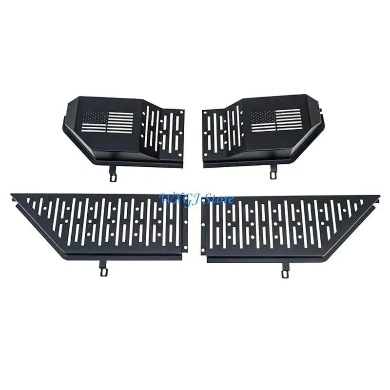 

37JE 2Pcs Car Door Pocket Case Container Box For Journey Ride Metal Design