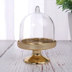 Clear Mini Candy Dessert Holder Cupcake Display Stand Plate with Lid Wedding Birthday Party Decor Supply Baby Shower Box 5 Color