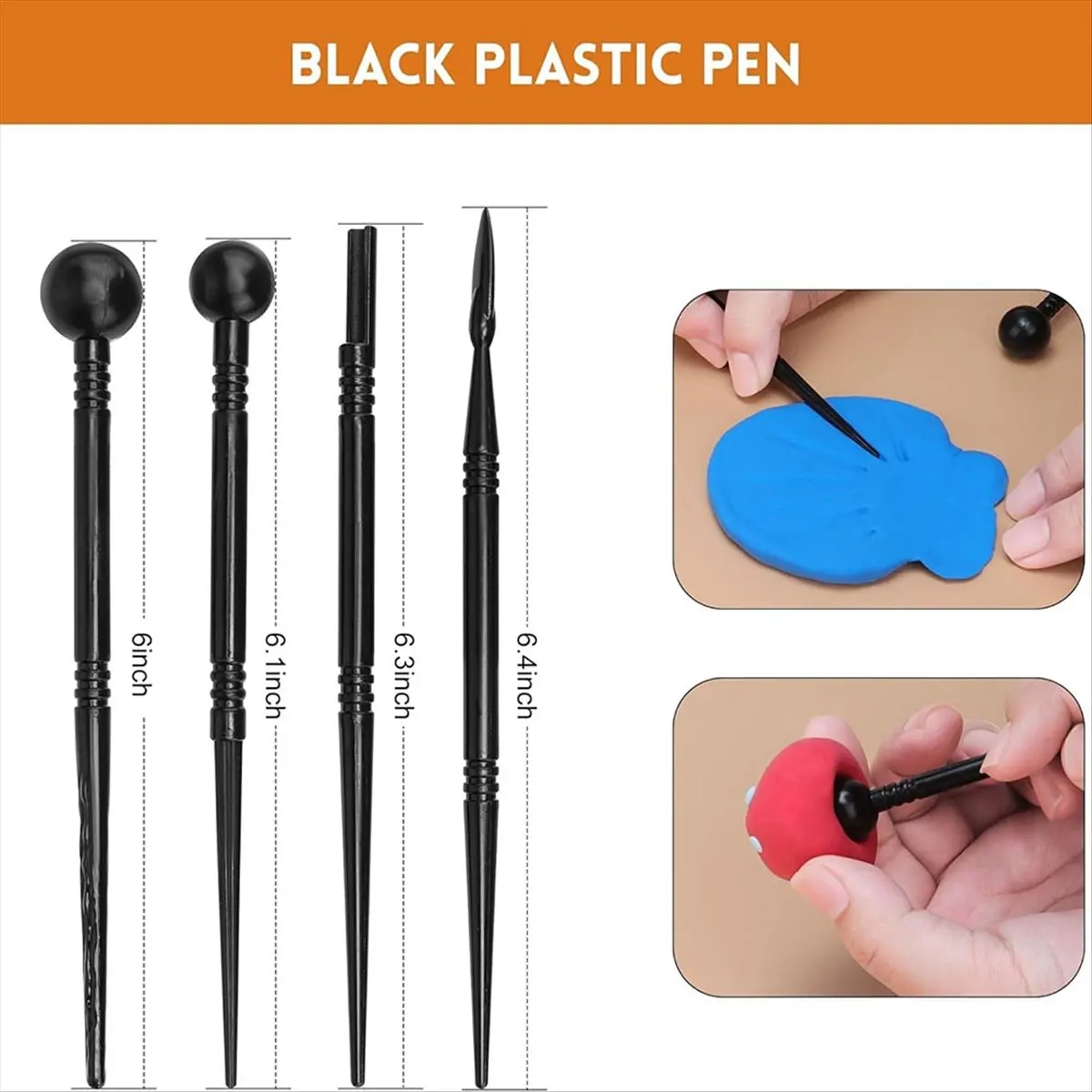 A24I مجموعة طين بوليمر مكونة من 24 قطعة، أدوات الفخار، مجموعة الفخار، أدوات نحت الطين، مجموعة أدوات نقطة مع قلم كروي لتجفيف الهواء #6