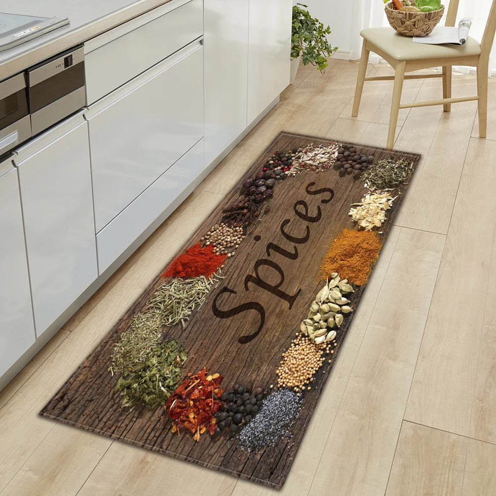 Spices Kitchen Mat Home Entrance Doormat Living Room Bedroom Balcony Floor Decor Carpet Bathroom Hallway Door Anti-Slip Foot Rug