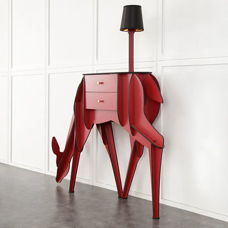 

Deer living room entrance cabinet opposite the door French modern light luxury high-end entrance table designer