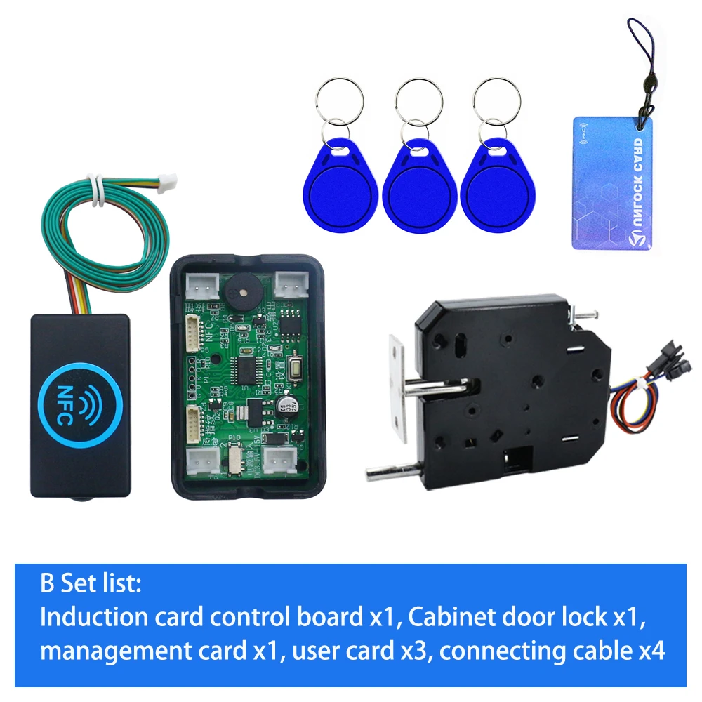 Small IC card induction door lock suit DC12V cabinet door electric lock access control system display cabinet electric lock