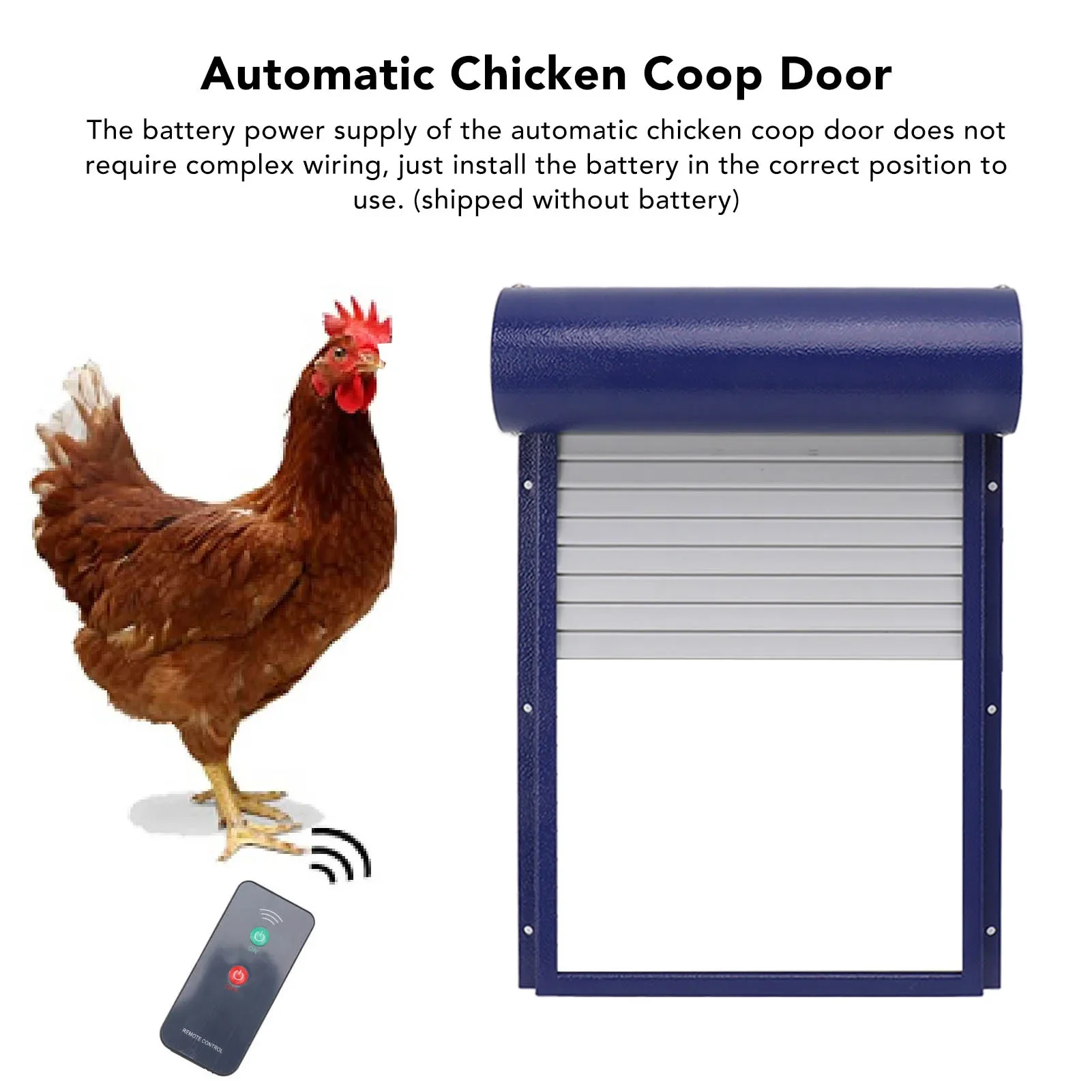 

Automatic Chicken Coop Door Solar Powered Auto Chicken Door Opener with Light Sensor Timer Remote Control