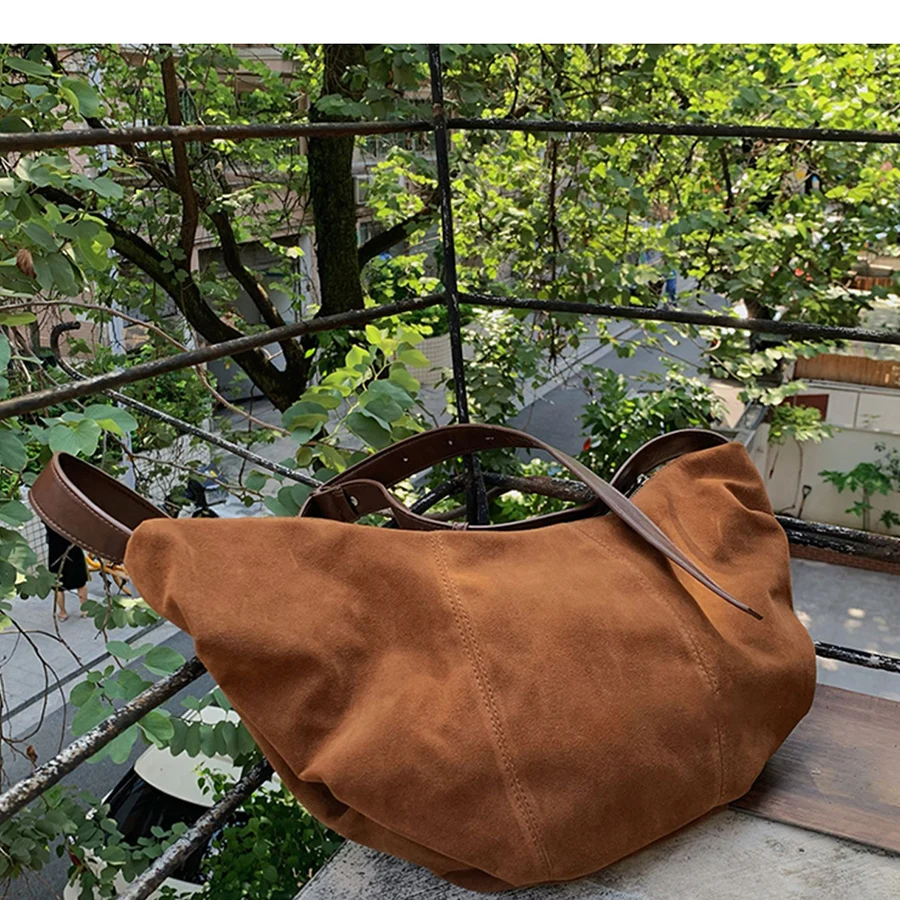

French Half Moon Satchel Soft Scrub Vintage Dumpling Bag High Quality Ladies Crossbody Bag Solid Color Hobo Shoulder Bag Bolsas