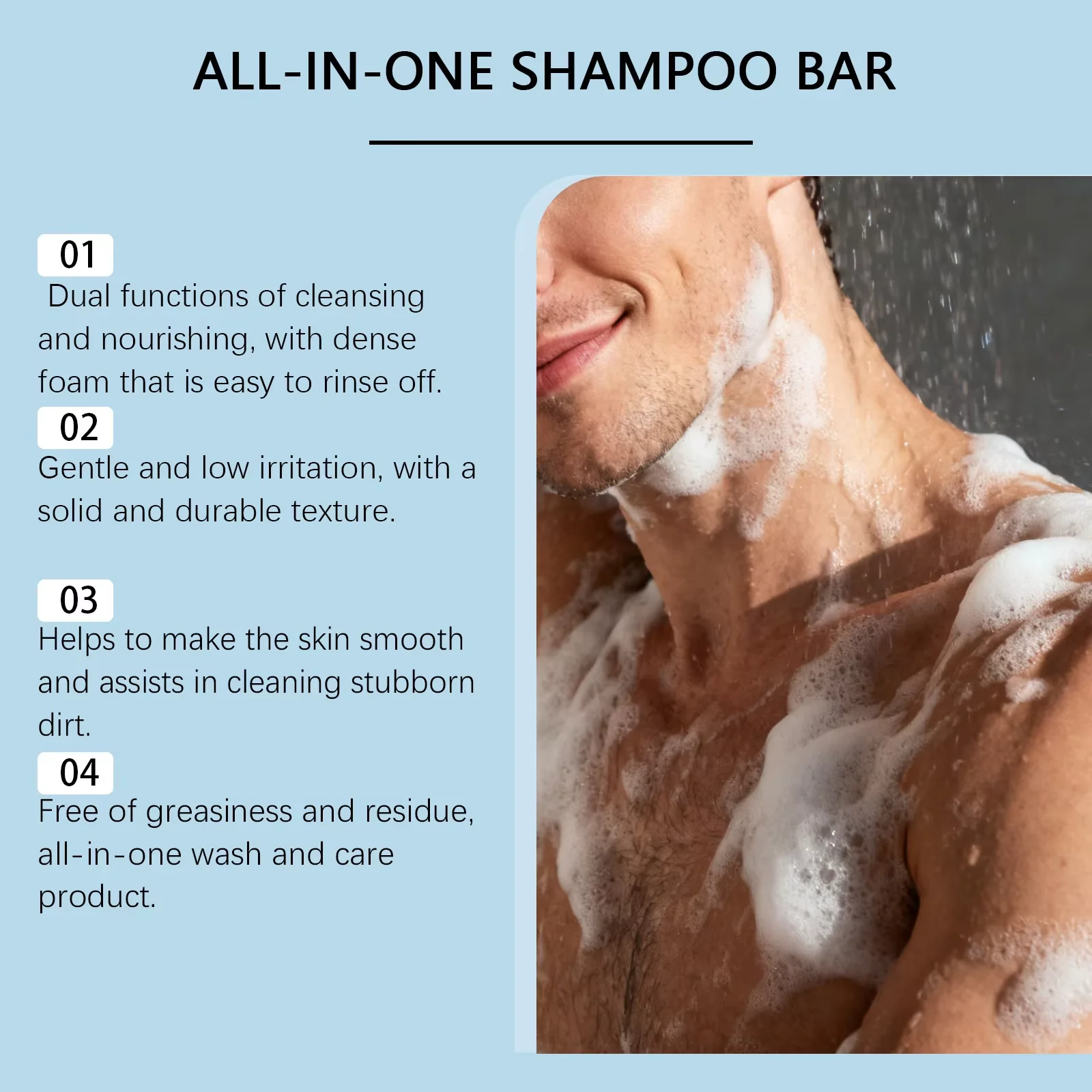 صابون تنظيف الجسم متعدد التأثيرات من إيست مون، ترطيب عميق، يحافظ على ترطيبًا، تنظيف عميق للتحكم في الزيت، قالب صابون الحمام للرجال #6