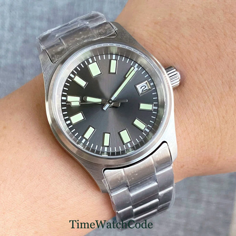 

Tandorio 36mm 20ATM Diver Automatic Watch for Men NH35A PT5000 Gray Dial Date 200m Water Resist Sapphire Crystal 316L Bracelet