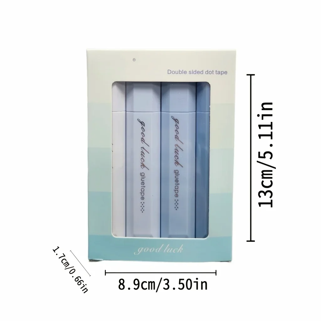 4Pcs Waterproof Scrapbooking Tape Set, Double-Sided Adhesive Glue Roller for Crafts Gift Wrapping Photo Mounting Journaling Art