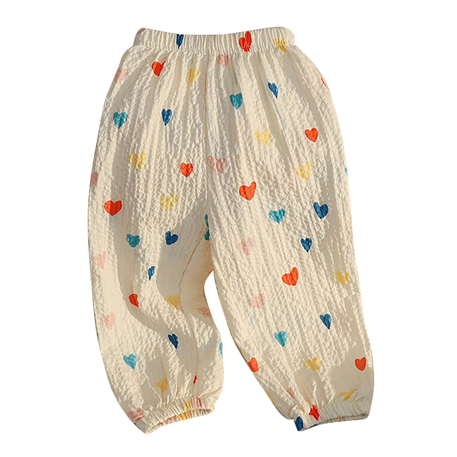 เสื้อผ้าลำลองทุกวันสำหรับเด็กทารกเด็กหญิงเด็กชายฤดูร้อนผ้าลินินกางเกงเอวยางยืดพิมพ์ลายฮาเร็มกางเกงวิ่ง