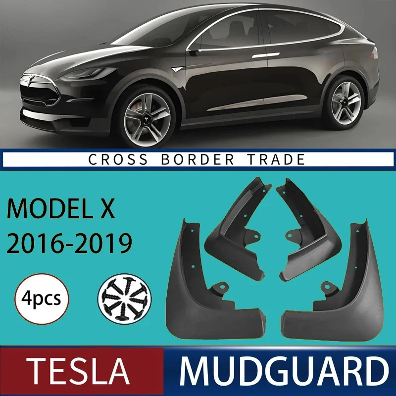 

Automotive Tire Mudguard Waterproof Splash Proof 4pcs Accessories For Tesla Model X 2016-2019 2017 2018