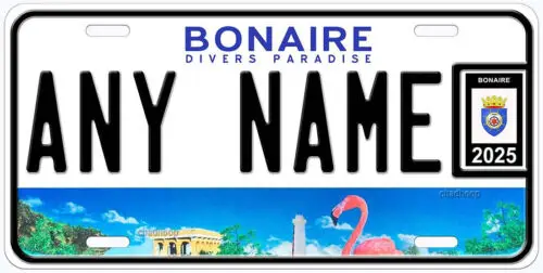 Bonaire Placa de matrícula de coche personalizada con cualquier nombre