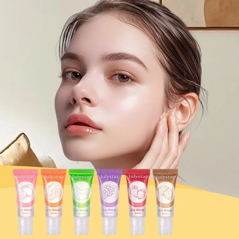 

Lip Oil Gloss Fruit Flavor Moisturize Plumper Lips Tint Lip Balm Makeup Lip Balm 6X Lip Balm Daily Makeup Deep Moisturizing Lip