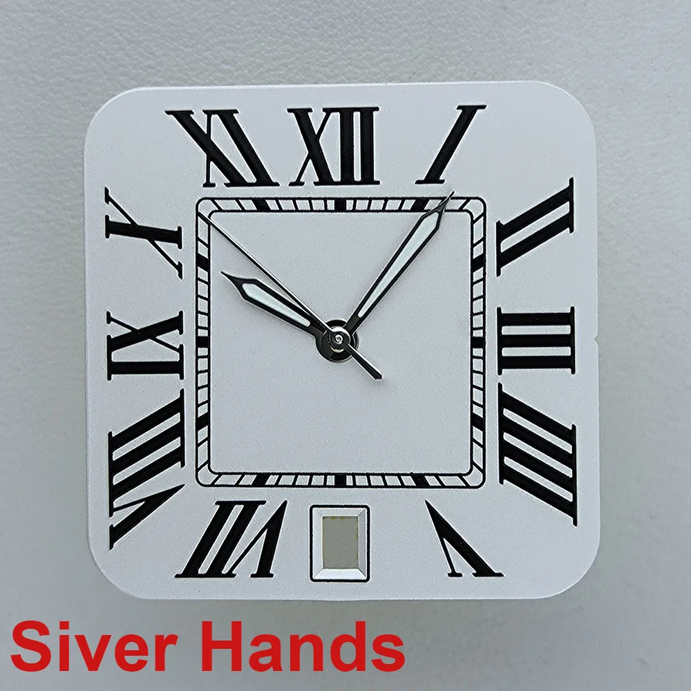 NH35 사각 다이얼 시계 다이얼 맞춤 로고 로마 숫자 남성용 시계 다이얼 N H35 6시 방향 날짜 표시 무브먼트 시계 액세서리 호환