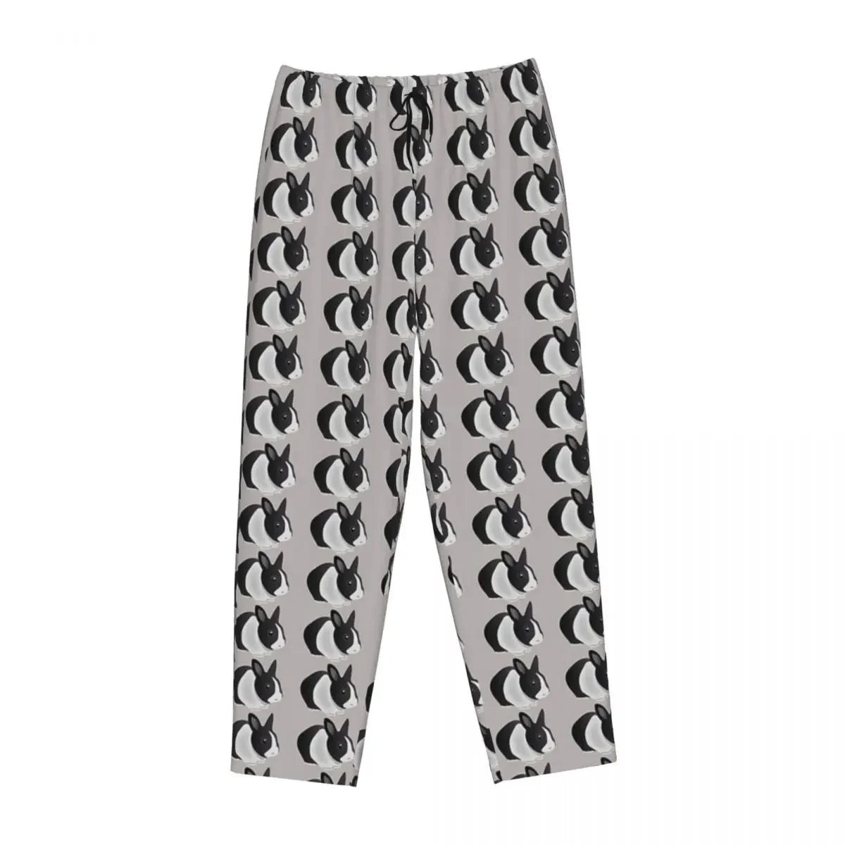 

Custom Dutch Black And White Rabbit Women Pajama Pants Lounge Sleep Sleepwear Bottoms with Pockets