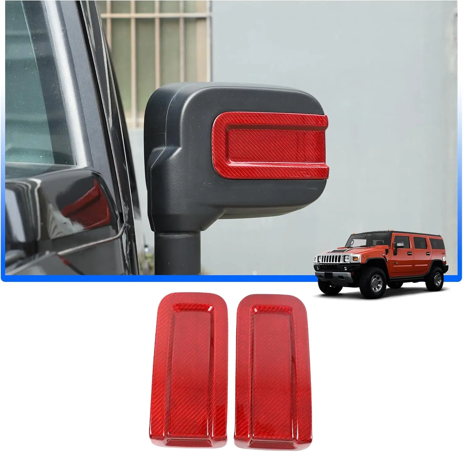 Dry Carbon Fiber Car Rearview Side Mirror Back Groove Cover Decorative Trim Accessories For Hummer H2 SUV SUT 2003-2009
