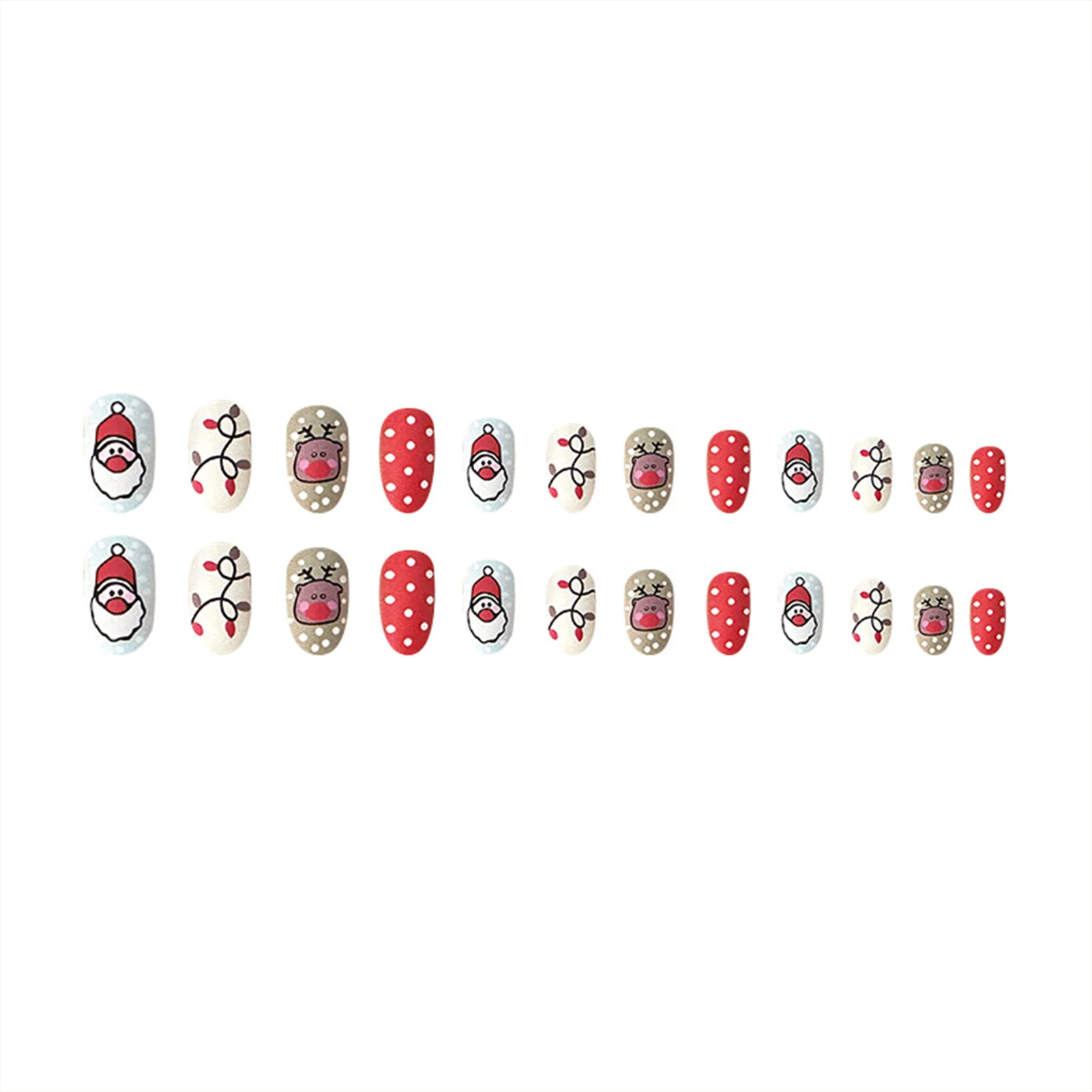 Christmas Frosted Fake Nails Polish-Free Fake Nails for Women for Manicure Skilled Person