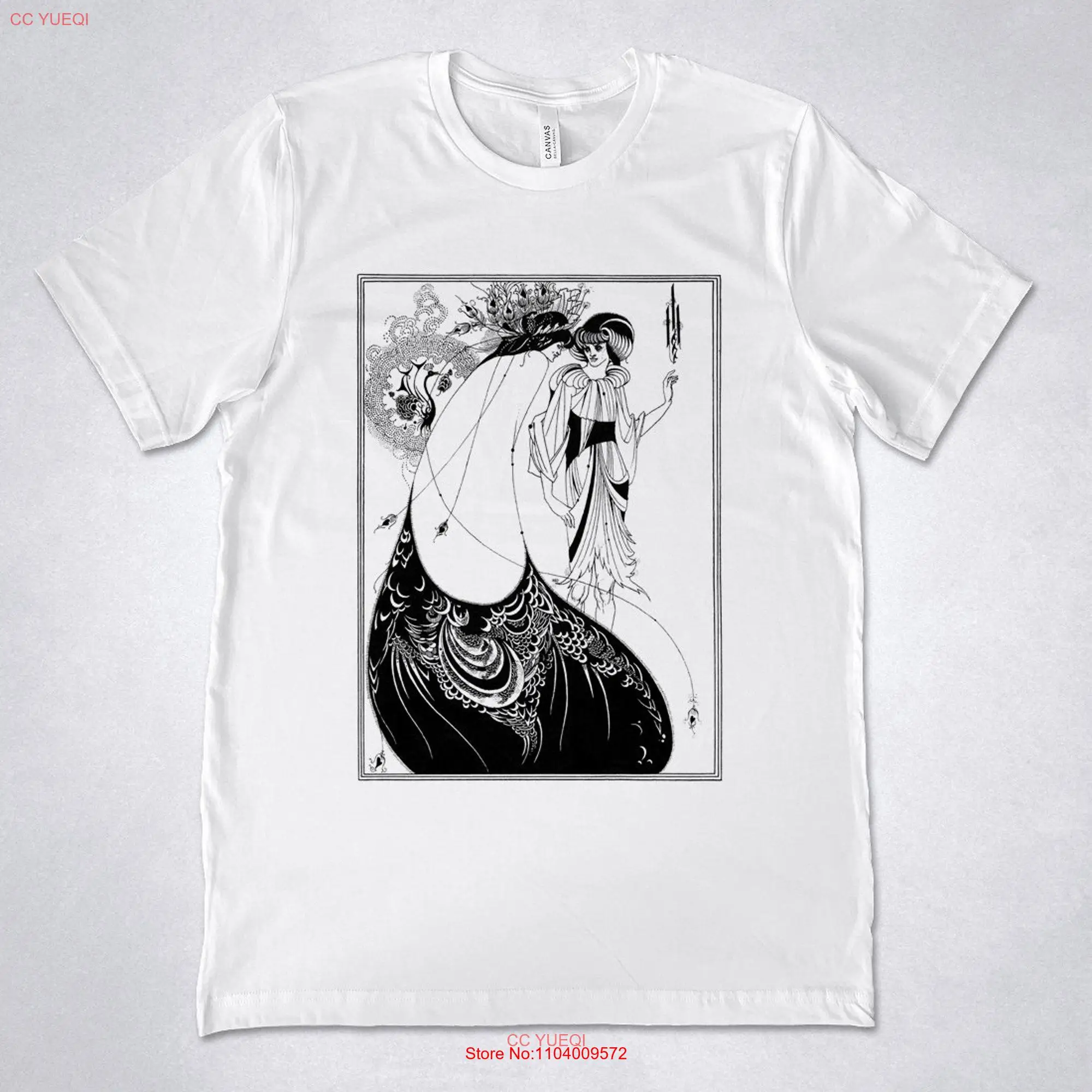 Aubrey Beardsley t shirt The Peacock Skirt illustration Art Nouveau Oscar Wilde Salome long or short sleeves