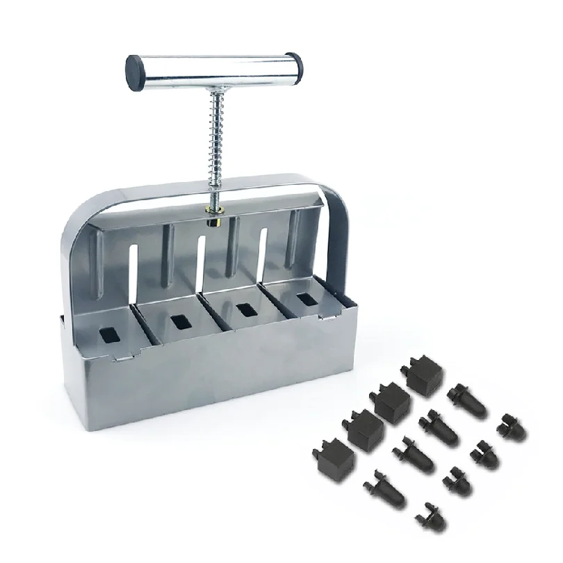 Double-deck Stainless Steel Handheld Seedling Soil Blocker 2-Inch Double-deck Soil Block Maker for Garden Prep