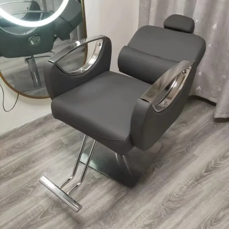 Toko rambut Salon kursi pemangkas rambut mewah personalisasi kursi pemangkas emas Retro kursi tukang cukur murah pengangkat kaki hidraulik furnitur Silla