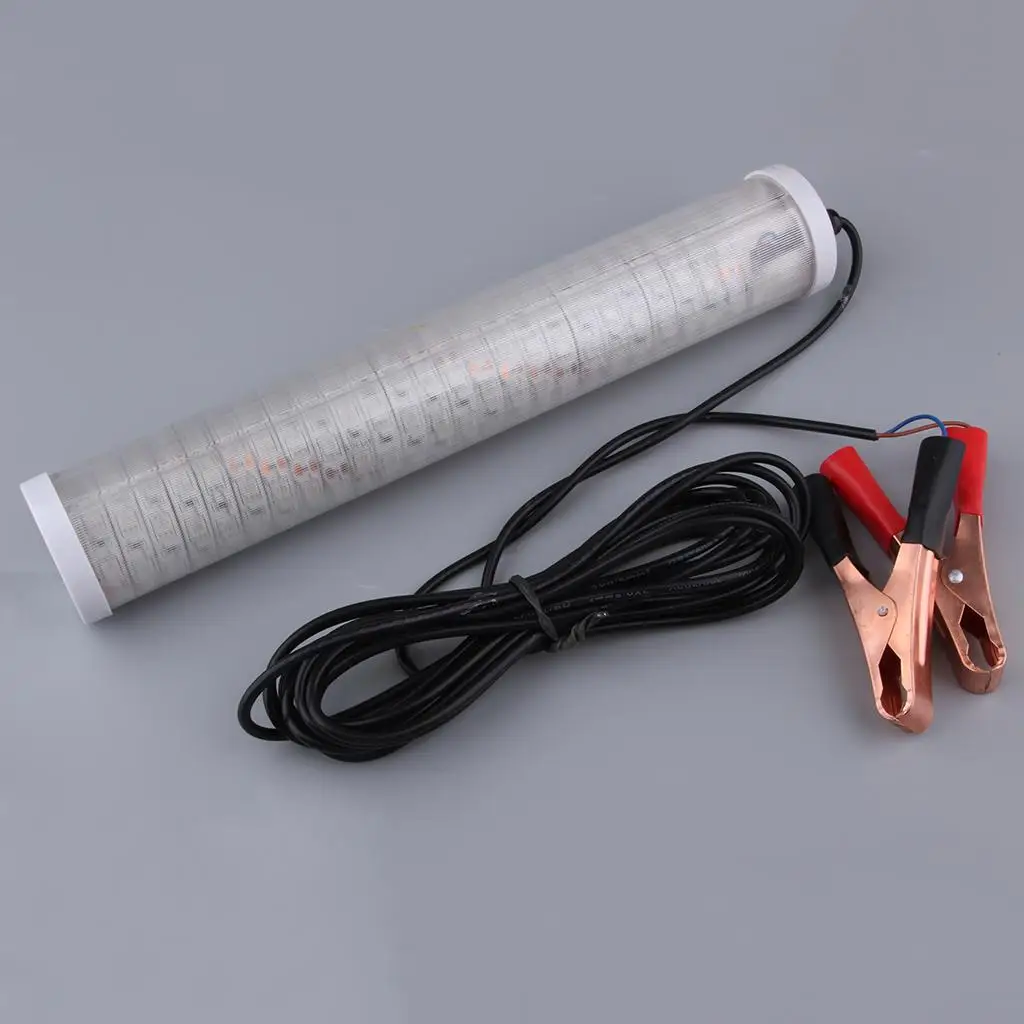 수중 LED 녹색 낚시 조명 램프, 물고기 유인, 2400 루멘, 12V