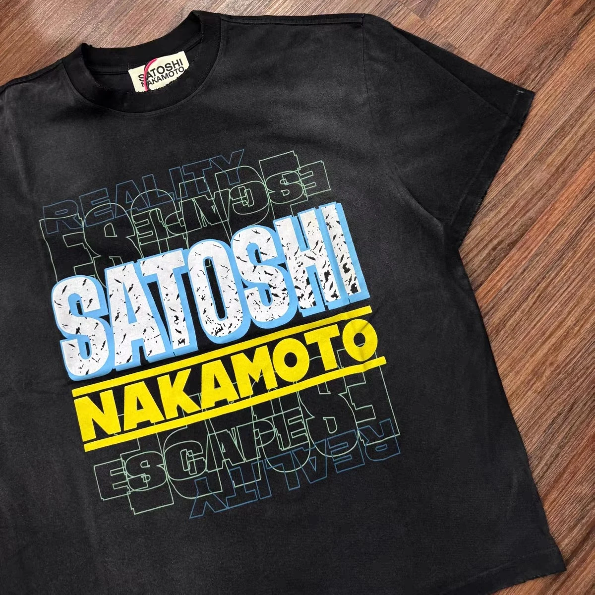 Nice Washed Satoshi Nakamoto ESCAPE REALITY T Shirt Men Women 2026ss Tee Tops T-Shirt