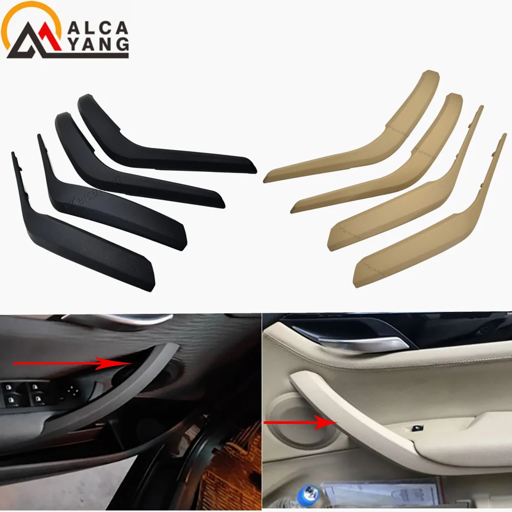 

Car Inner door Panel handle Cover For BMW X1 E84 2010-2016 Auto Left Right Interior Door Armrest Pull Trim Cover Black