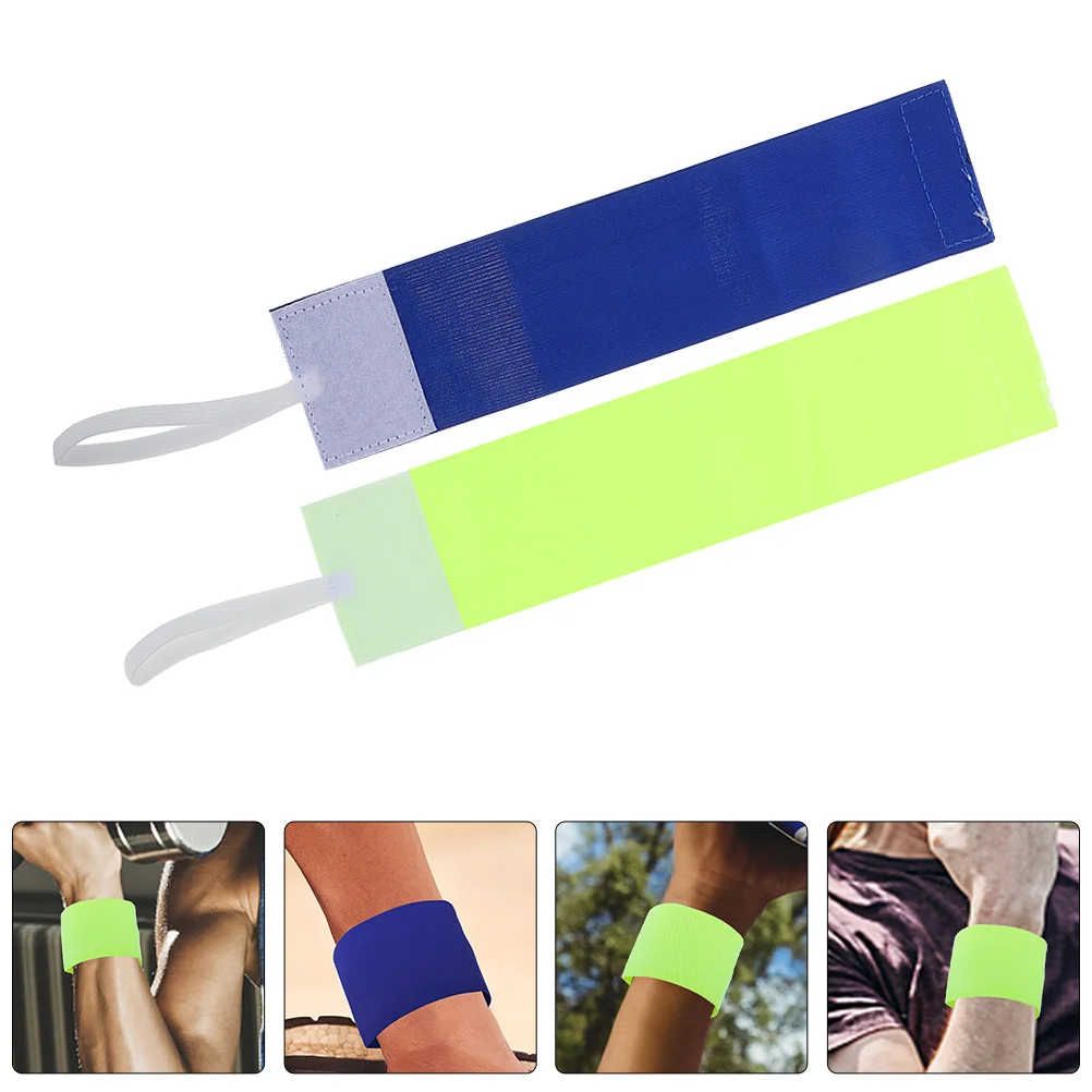 10 Buah Ban Lengan Anak Anti Selip Elastis, Dapat Disesuaikan, untuk Olahraga, Kapten Sepak Bola, Pengikat Cepat