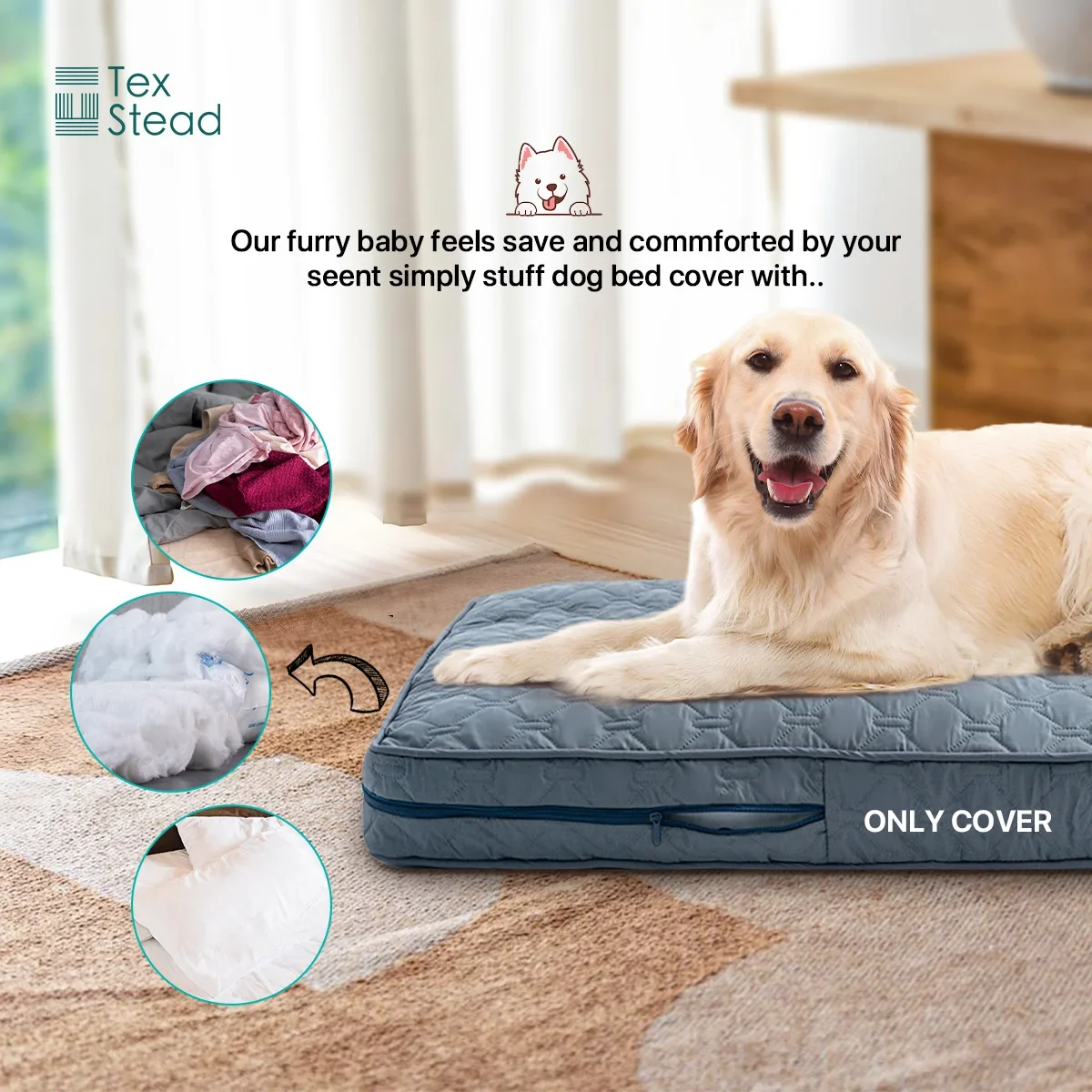 DIY Brushed Dog Bed Cover,Washable Waterproof Pet Mat,PU Foam Anti-Slip Protector,Solid Kennel Blanket,Custom Crate Pad