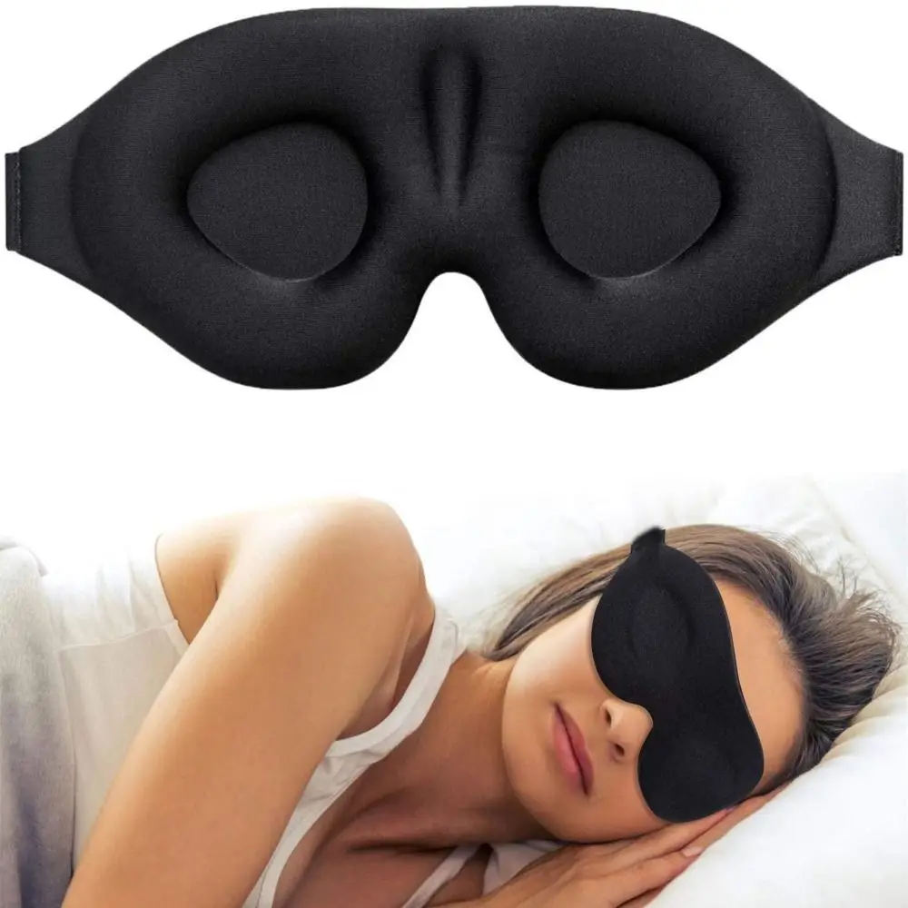 Máscara de ojos portátil 3D para dormir, sombreado suave, parche para los ojos, ayuda para relajarse, cubierta para los ojos, elasticidad ajustable, bloquea los parches para los ojos