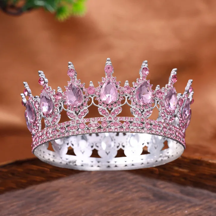Fashion Crystal Rhinestone Round Tiaras And Crowns Queen Princess Diadems Wedding Hair Accessories For Bride Women image 3