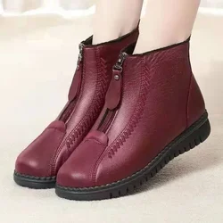 Winter Waterproof Snow Boots Women's Plush Lined Winter Shoes Ladies Warm Zip Anbkle Boots Women Soft Sole Comfort Casual Shoes