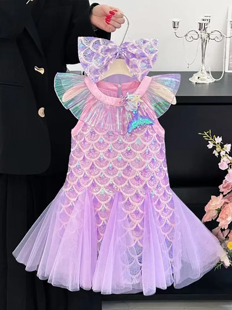 

Kids Girls' Summer Dress Princess Dress New Style Children's Western-style Vest Dress Baby One Year Old Dress 80-150CM