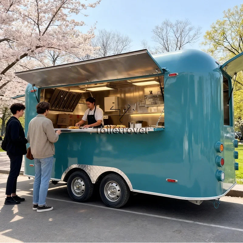 Towable Outdoor Street Catering Food Truck Trailer Doner Kebab Food Truck Rotisserie Commercial Cheap Food Trailers for Sale