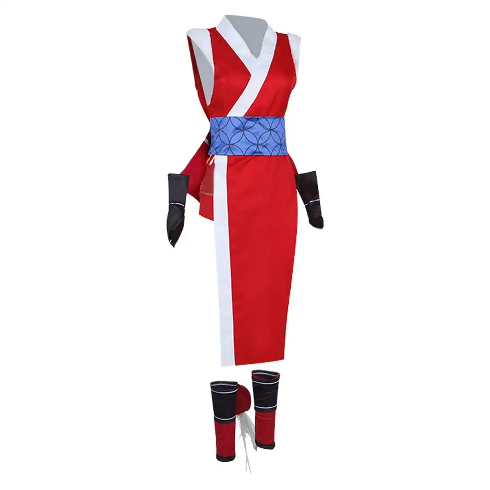 Fighter 6 Fantasia Cosplay Mai Shiranui Costume Adult Women Top Shorts Gloves Headband Outfits Halloween Carnival Disguise Suit - Image 2