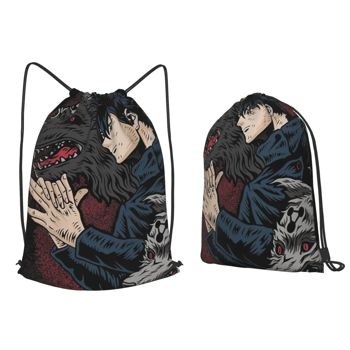 Jujutsu Kaisen Anime Satoru Yuuji Nobara Megumi Sukuna Backpacks Portable Drawstring Bags Sports Bag Book Bags for Travel School