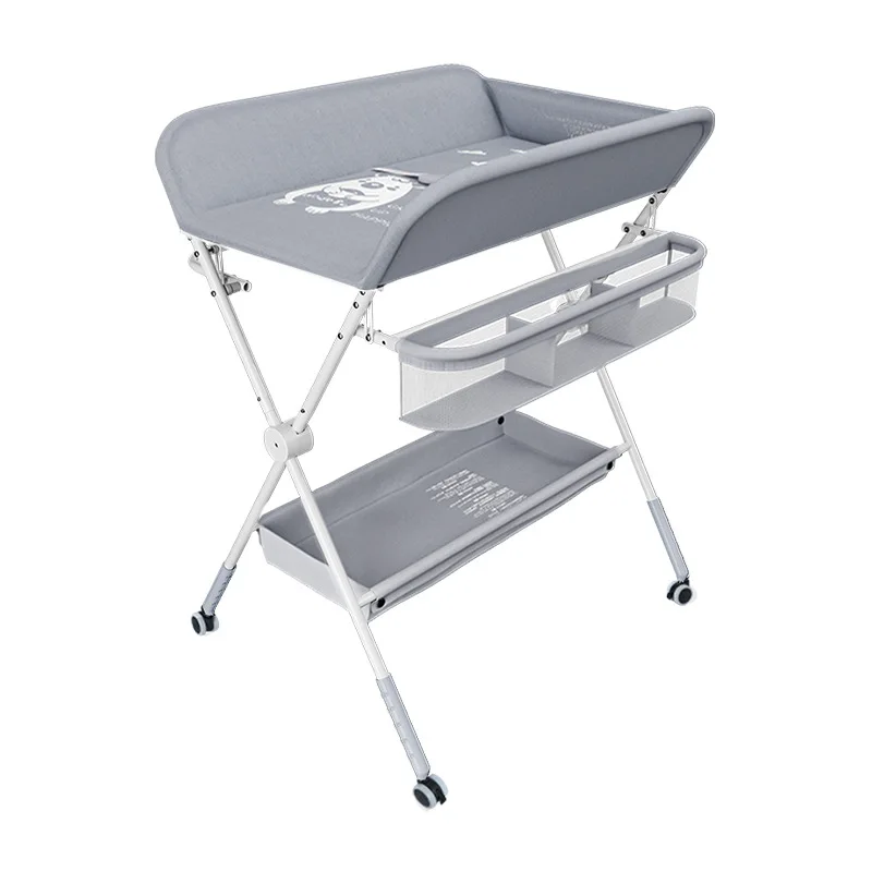 The new multi-function folding high and low adjustable newborn baby care table changing diaper table bathing table