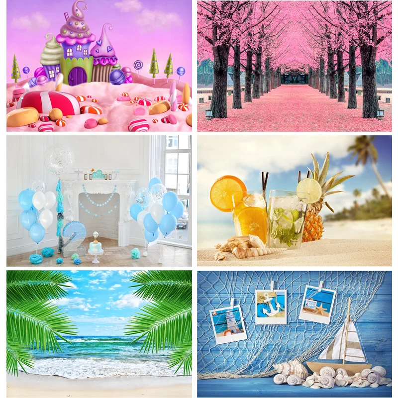 

Art Photography Backdrops Props Flower Board Landscape Children's Birthday Photo Studio Background ZHDT-09