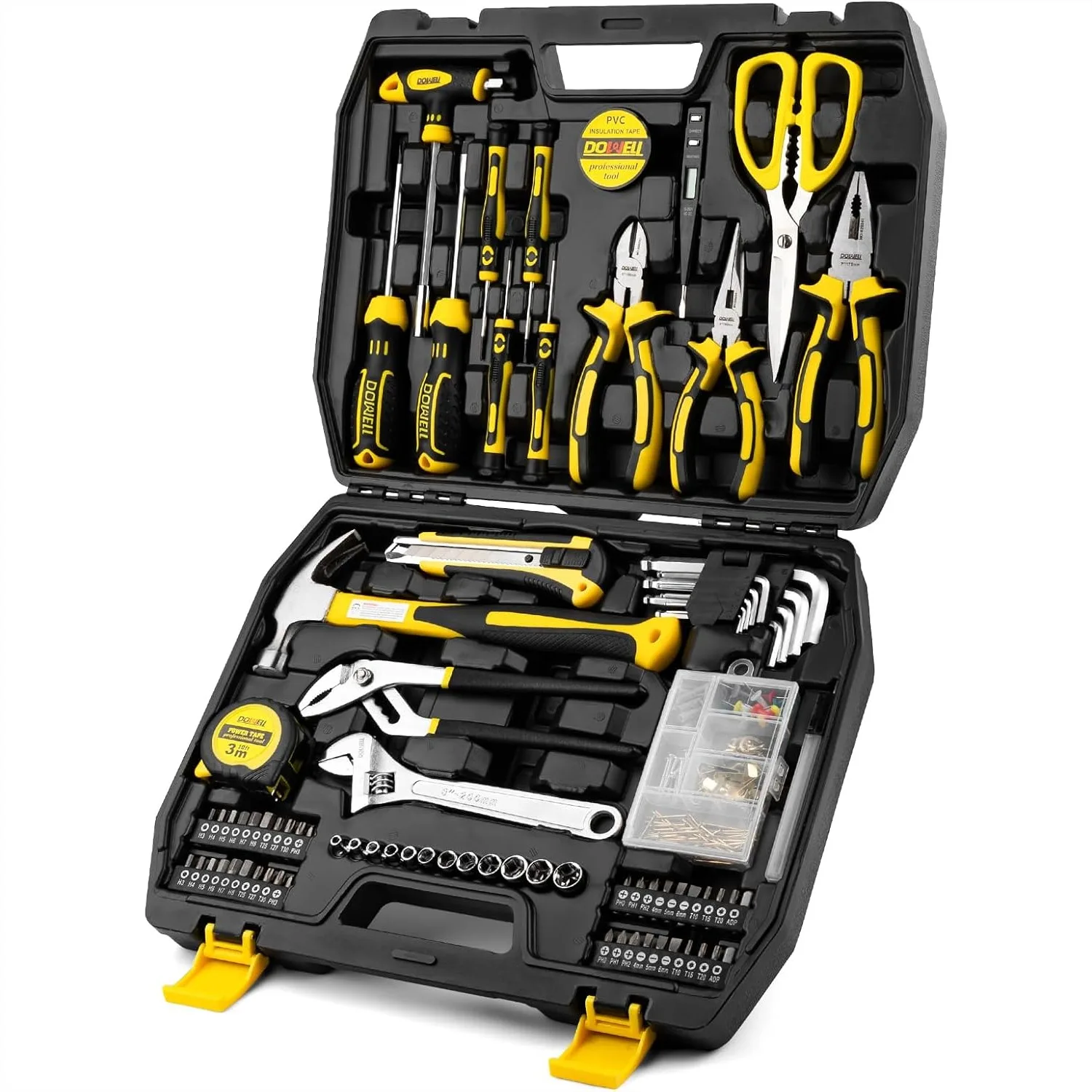 

185 Piece General Household Tool Set with Toolbox Storage Case for Home Repair