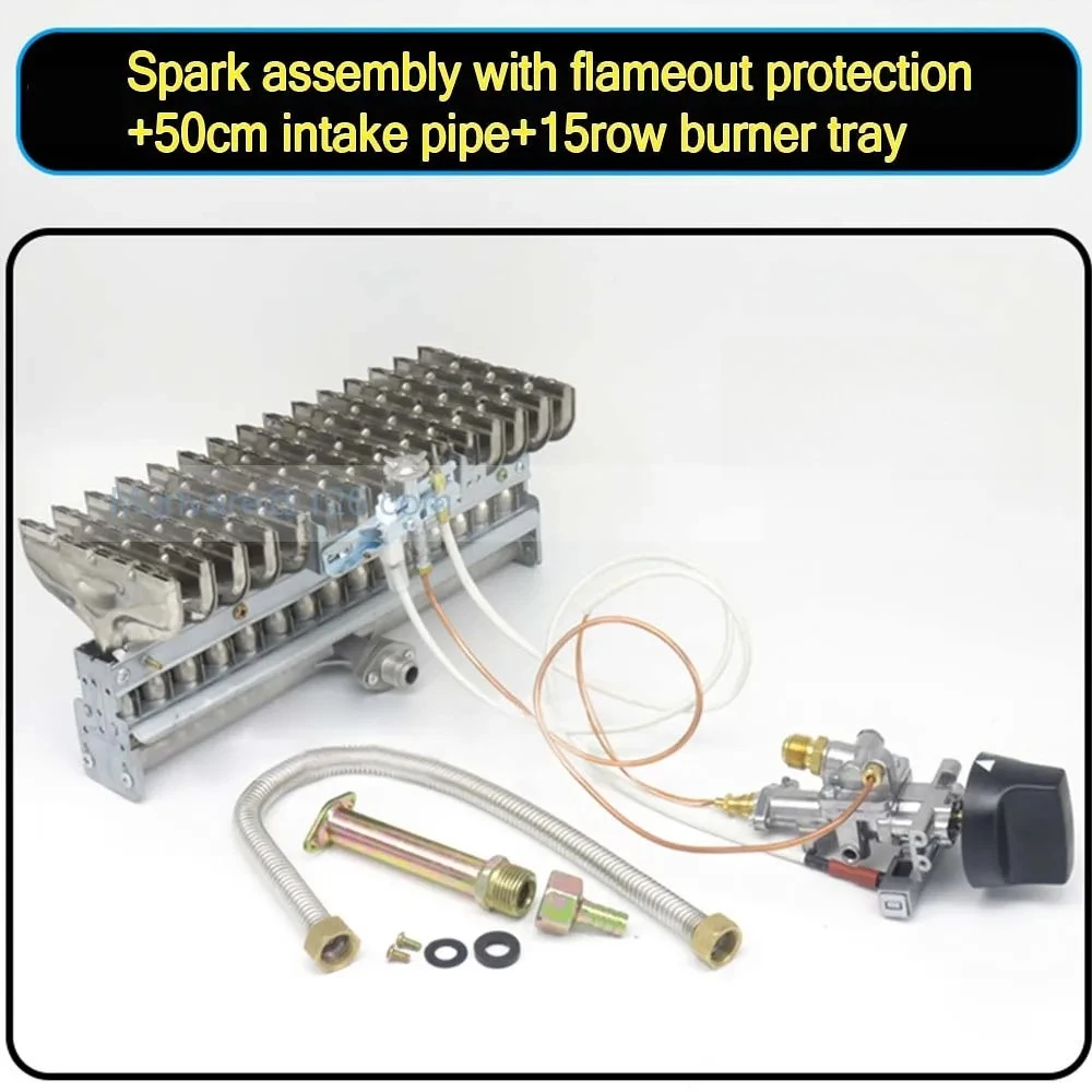 Liquid Gas Spark Assembly Igniter Electronic Switch With Flameout Protection 50cm Intake Pipe T-Type 15-Row Burner Tray