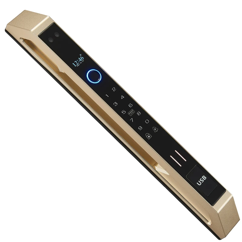 Face Recognition Fingerprint Lock 35MM Narrow Bezel Cell Phone Tuya Aluminum Door Code Lock Automatic Smart Door Locks
