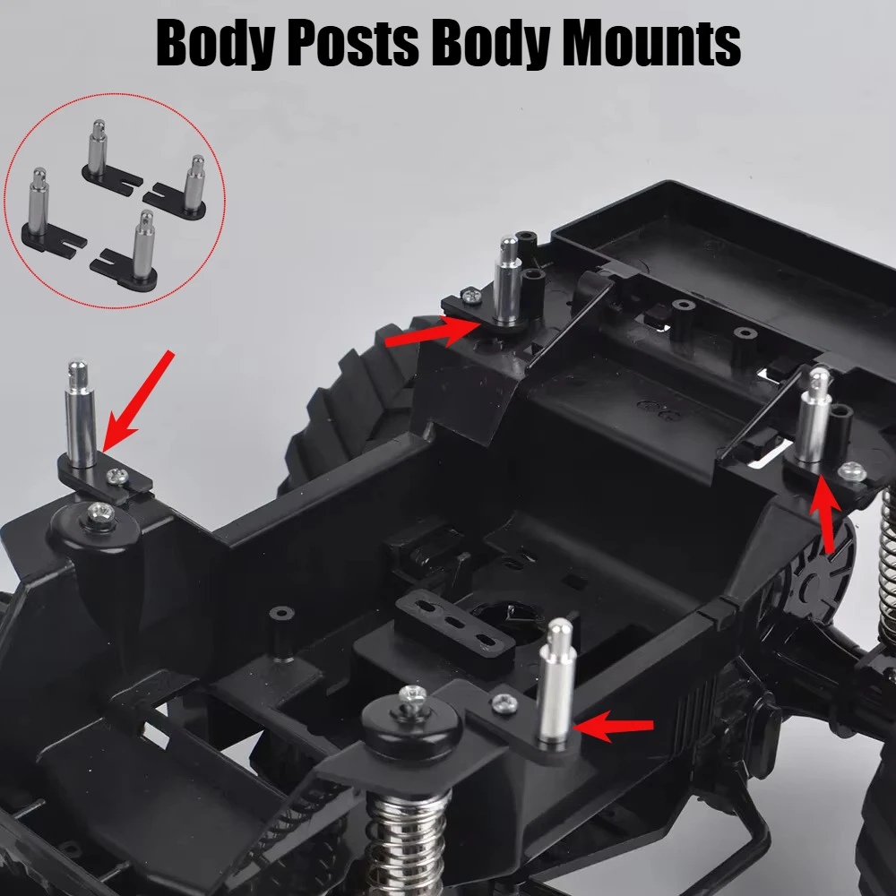 Aluminum Body Posts Body Mounts Replacement Parts for Tamiya Midnight Pumpkin CW-01 1/12 RC Truck