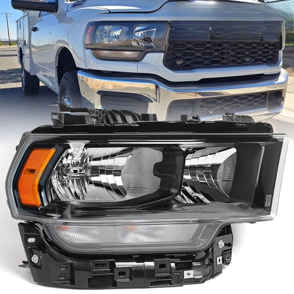 

For 2019-2024 Ram 2500 3500 Halogen Black Headlight Headlamp Passenger Side