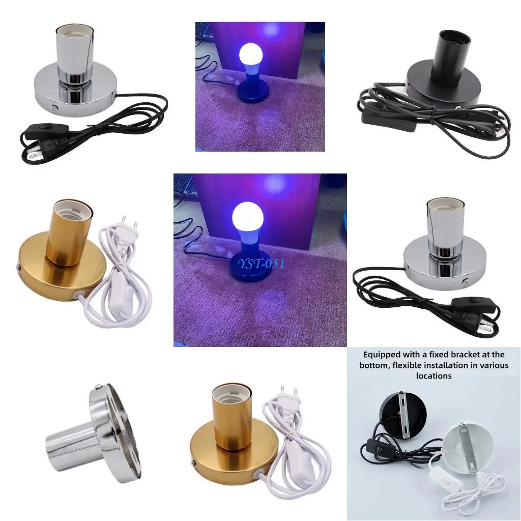 

E15A E27 Lamp Socket Metal Table Lamp Holder For Home Office Lighting Fixtures